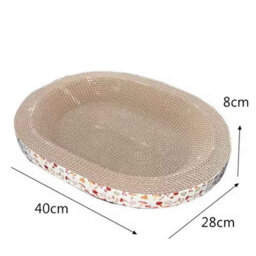 Cat Scratching Board Protect Furniture Grinding Claw Toys Oval Corrugated Paper Wear Resistant Cat Nest Cat Accessories - thumbnail 2