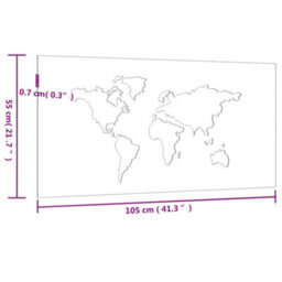Vidaxl Garden Wall Decoration 105X55 Cm Corten Steel World Map Design - thumbnail 3