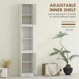Narrow Bathroom Storage Cabinet With Open Compartment - thumbnail 4