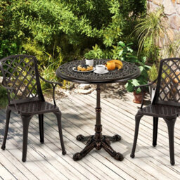 Gainoom 68Cm Round Cast Aluminum Patio Bistro Table Accent Table Copper - thumbnail 3