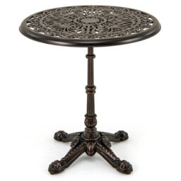 Gainoom 68Cm Round Cast Aluminum Patio Bistro Table Accent Table Copper