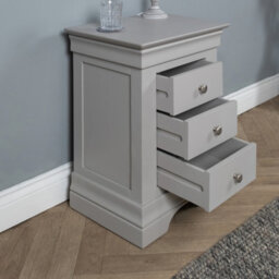Elm Home And Products Elm Home And Garden 3 Drawer Bedside Cabinet Table Grey Night Stand Fully Assembled - thumbnail 2