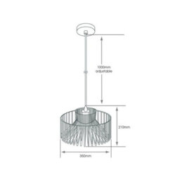 FNX Bathrooms Avon E27 Ip44 Black Metal Cage Pendant Light - Adjustable 1M Flex, Perfect For Bathroom & Kitchen - thumbnail 4