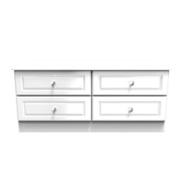 Windsor 4 Drawer Bed Box In White Gloss (Ready Assembled)