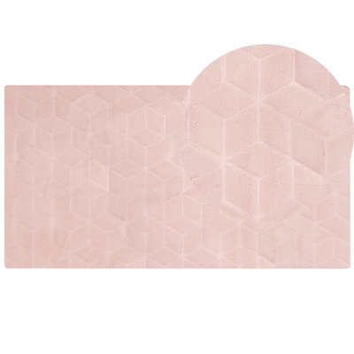 Beliani Faux Fur Rug Thatta Pink 80 X 150 Cm - image 1