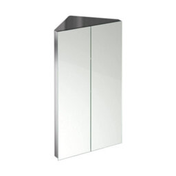 iBathUK 780 X 450 Stainless Steel Corner Bathroom Mirror Cabinet Modern 2 Door Storage Unit Mc127