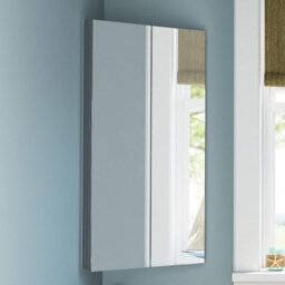 iBathUK 780 X 450 Stainless Steel Corner Bathroom Mirror Cabinet Modern 2 Door Storage Unit Mc127 - thumbnail 6