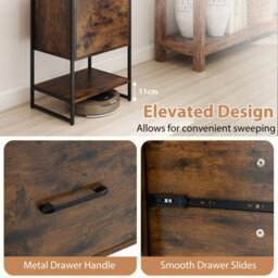 Costway 5-Tier Bookshelf With Drawer Tall Narrow Bookcase With Shelves - thumbnail 6