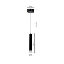 Milagro Carbon Black Led Pendant Lamp 1X5W Eye Catching Contemporary Cylindrical Lights With Built In Low Consumption Light Source - thumbnail 8