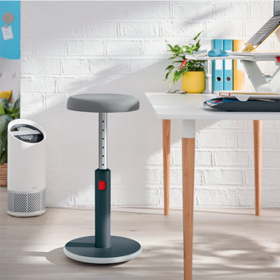 Leitz Active Sit Stand Office Desk Stool In Velvet Grey - image 1