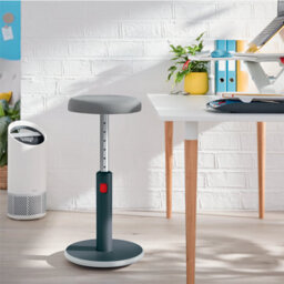 Leitz Active Sit Stand Office Desk Stool In Velvet Grey - thumbnail 1