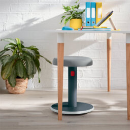 Leitz Active Sit Stand Office Desk Stool In Velvet Grey - thumbnail 5