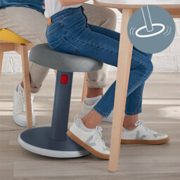 Leitz Active Sit Stand Office Desk Stool In Velvet Grey - thumbnail 6