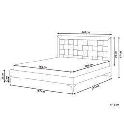 Beliani Bed Velvet Limoux 160 X 200 Cm (Eu King Size) Dark Green - thumbnail 3