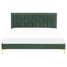 Beliani Bed Velvet Limoux 160 X 200 Cm (Eu King Size) Dark Green - thumbnail 4