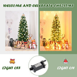 Costway 5Ft Pre-Lit Artificial Christmas Tree Hinged Pencil Xmas Tree W/ 150 Warm Lights - thumbnail 3