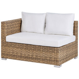 Beliani Garden Lounge Set With Table 8 Seater Xxl Right Hand Modular Pe Rattan Light Brown - thumbnail 6