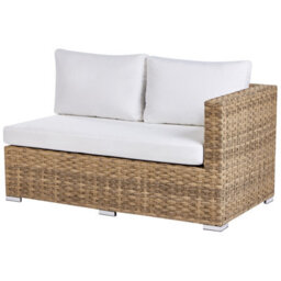 Beliani Garden Lounge Set With Table 8 Seater Xxl Right Hand Modular Pe Rattan Light Brown - thumbnail 7