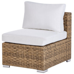Beliani Garden Lounge Set With Table 8 Seater Xxl Right Hand Modular Pe Rattan Light Brown - thumbnail 8