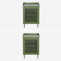 Sweeek - Set Of 2 Industrial Green Metal Bedside Tables With 1 Mesh Door 40 X 37 X 585 Cm - Ohio - thumbnail 3