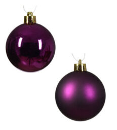 Decoris 72 Violet Purple Baubles Shatterproof Christmas Tree Hanging Decorations 6Cm - thumbnail 4