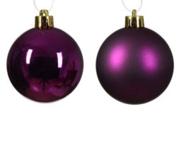 Decoris 72 Violet Purple Baubles Shatterproof Christmas Tree Hanging Decorations 6Cm - thumbnail 3