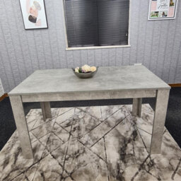 Kosy Koala Stone Grey Effect Wood Dining Table Set With 4 Cream Plastic Chairs Modern Dining Room Furniture - thumbnail 6