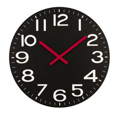 Orsina Black Mdf And White Numbers Wall Clock - image 1