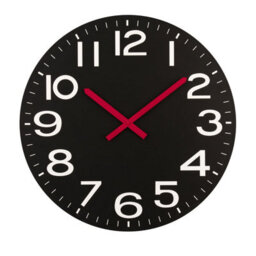 Orsina Black Mdf And White Numbers Wall Clock