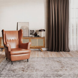 Loomed Oriental Design Cotton Chenille Rug Grey Beige Machine Washable 280Cm X 380Cm - thumbnail 4