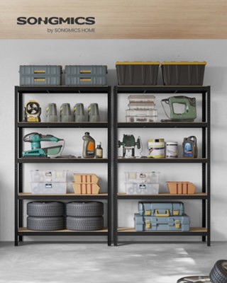 Songmics 5-Tier Shelving Unit, Steel Shelving Unit For Storage, Tool-Free Assembly, For Garage, Shed, Load Capacity 875 Kg