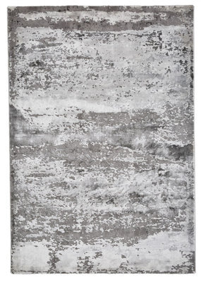 Grey Abstract Rug, Easy To Clean Rug, Stain-Resistant Rug, Grey Rug For Bedroom, Livingroom, & Diningroom-200Cm X 290Cm - image 1