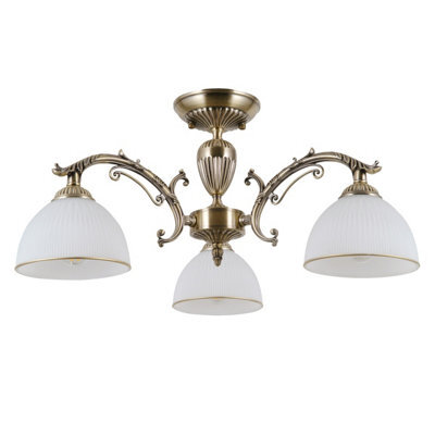 Luminosa Lighting Luminosa Feneza Stylish 3 Light Multi Arm Semi Flush Ceiling Lamp, E27 - image 1