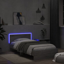 Walplus Engineered Wood Bed Frame With Headboard Rgb Led Lights And Slatted Base For Bedroom - thumbnail 4