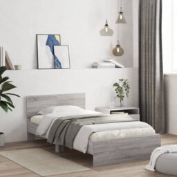 Walplus Engineered Wood Bed Frame With Headboard Rgb Led Lights And Slatted Base For Bedroom - thumbnail 3