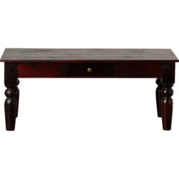 Rajwada Dark Mango Wood Coffee Table With Drawer And Brass Handle - thumbnail 8