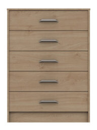 Hazlemere 5 Drawer Chest - Oak On Express Delivery And Ready Assembled - thumbnail 2