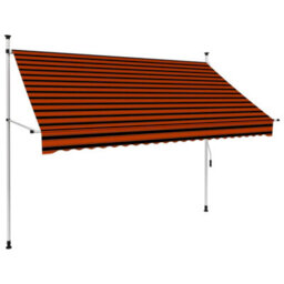 Berkfield Manual Retractable Awning 250 Cm Orange And Brown