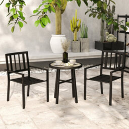 Outsunny 3 Piece Patio Bistro Set With Plastic Top, 2 Stackable Chairs, Grey - thumbnail 9