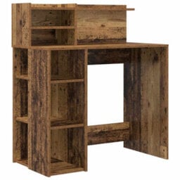 Berkfield Desk With Storage Old Wood 90X48X101.5 Cm Engineered Wood - thumbnail 2