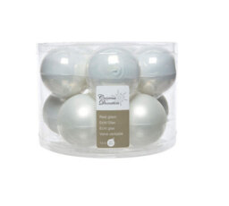 Decoris Winter White Glass Christmas Tree Baubles Ornaments Pack Of 10 6Cm Baubles - thumbnail 4