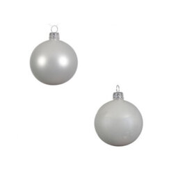 Decoris Winter White Glass Christmas Tree Baubles Ornaments Pack Of 10 6Cm Baubles - thumbnail 3
