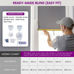 Furnished Luxury Linen Roller Blinds With Triangle Edge, Trimmable - Cappuccino (W)120Cm X (L)165Cm - thumbnail 5