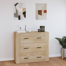 Berkfield Durable Sideboard Sonoma Oak 80X33X70 Cm Engineered Wood - thumbnail 2