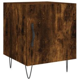Berkfield Modern Bedside Cabinet Smoked Oak 40X40X50 Cm Engineered Wood - thumbnail 1