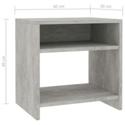 Vidaxl Bedside Cabinet Concrete Grey 40X30X40 Cm Engineered Wood - thumbnail 6