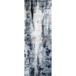 Livabliss Wanderlust-Abstract Blue Grey Black Modern Marble Living Dining Bedroom Rug 80 X 220 Cm Easy Care, Non Shedding - thumbnail 1