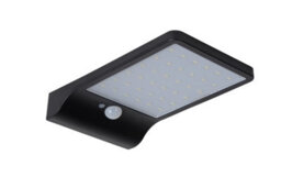 Lucide Basic Modern Solar Wall Light Outdoor, Pir Sensor - Led - 1X3W 2700K - Ip44 - Black - thumbnail 3