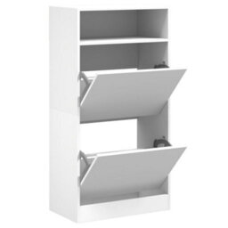 Vidaxl Shoe Cabinet White 60X34X116 Cm Engineered Wood - thumbnail 2