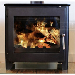Marlborough Modern Metallic Black 7.3Kw Defra Wood Burning Stove - thumbnail 2